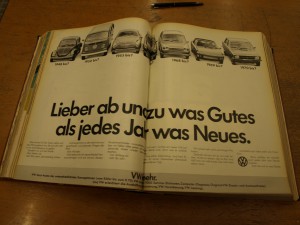 VW-Werbung, 1971 (Als man noch wusste, was wirklich wirkt)